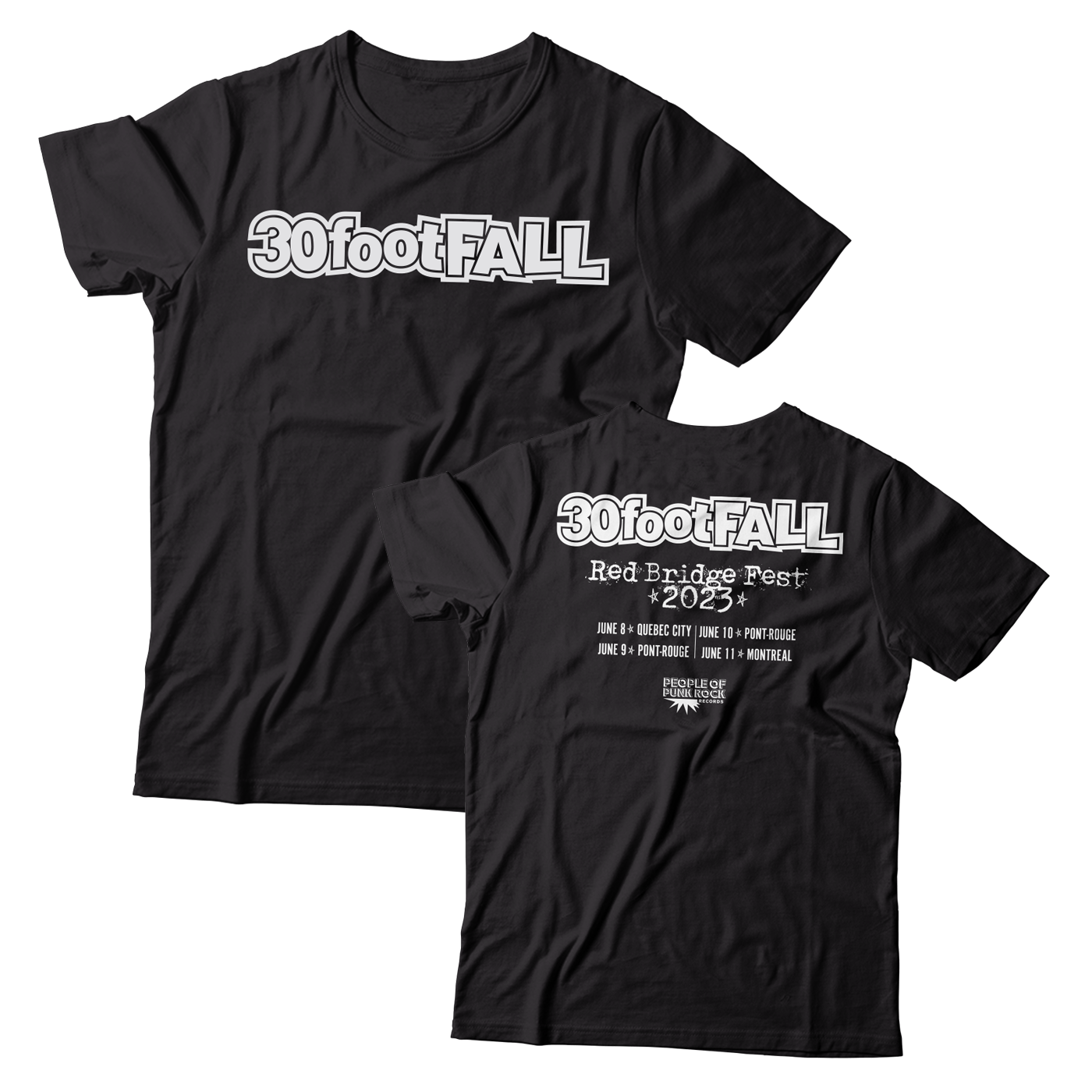 30footFALL - "Red Bridge Fest 2023" (Black) (T-Shirt)