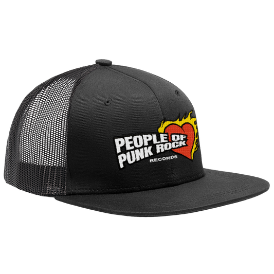 POPR Records - "Burning Heart Logo" (Black) (Trucker Cap)