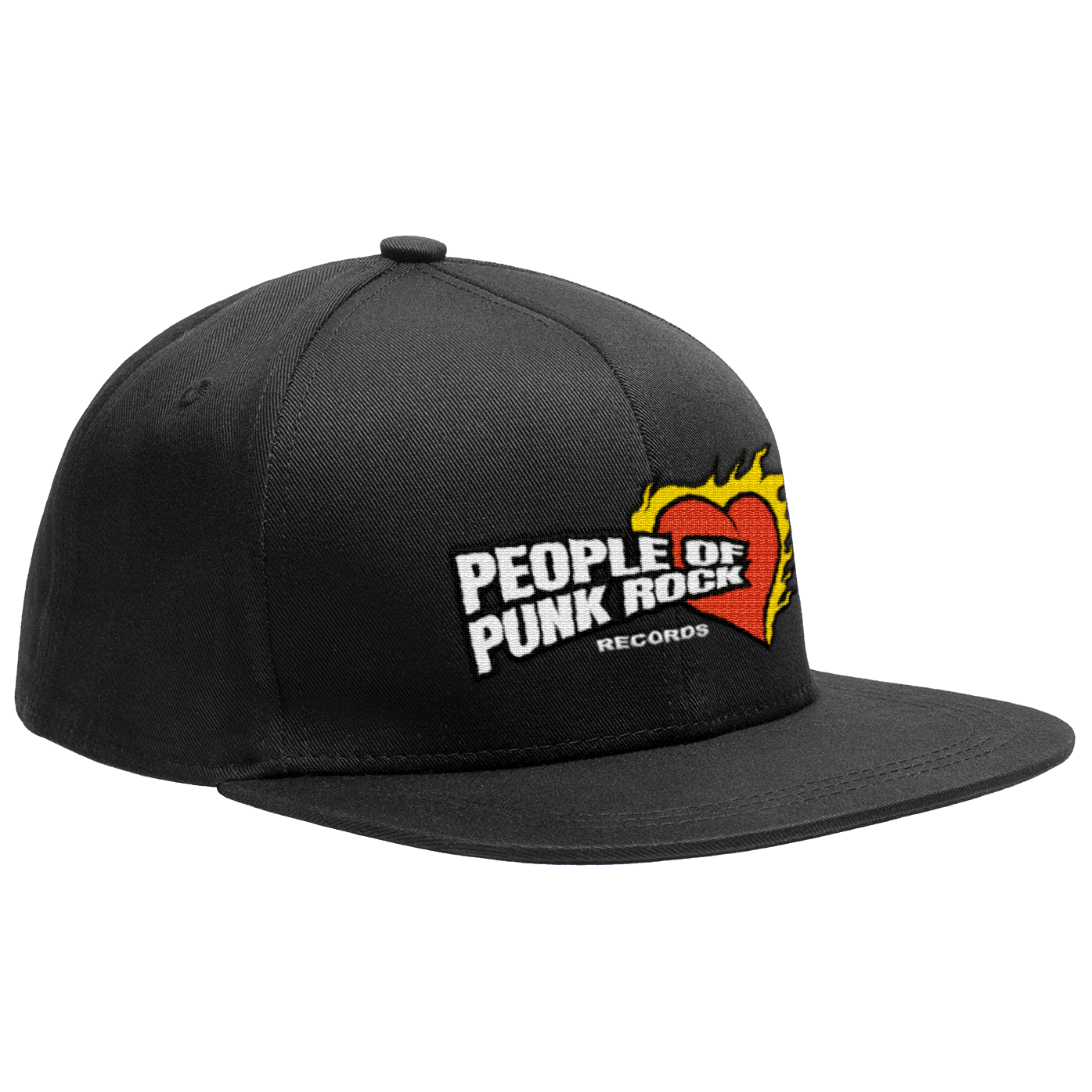 POPR Records - "Burning Heart Logo" (Black) (Snapback Cap)