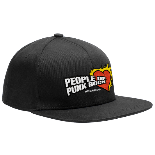 POPR Records - "Burning Heart Logo" (Black) (Snapback Cap)