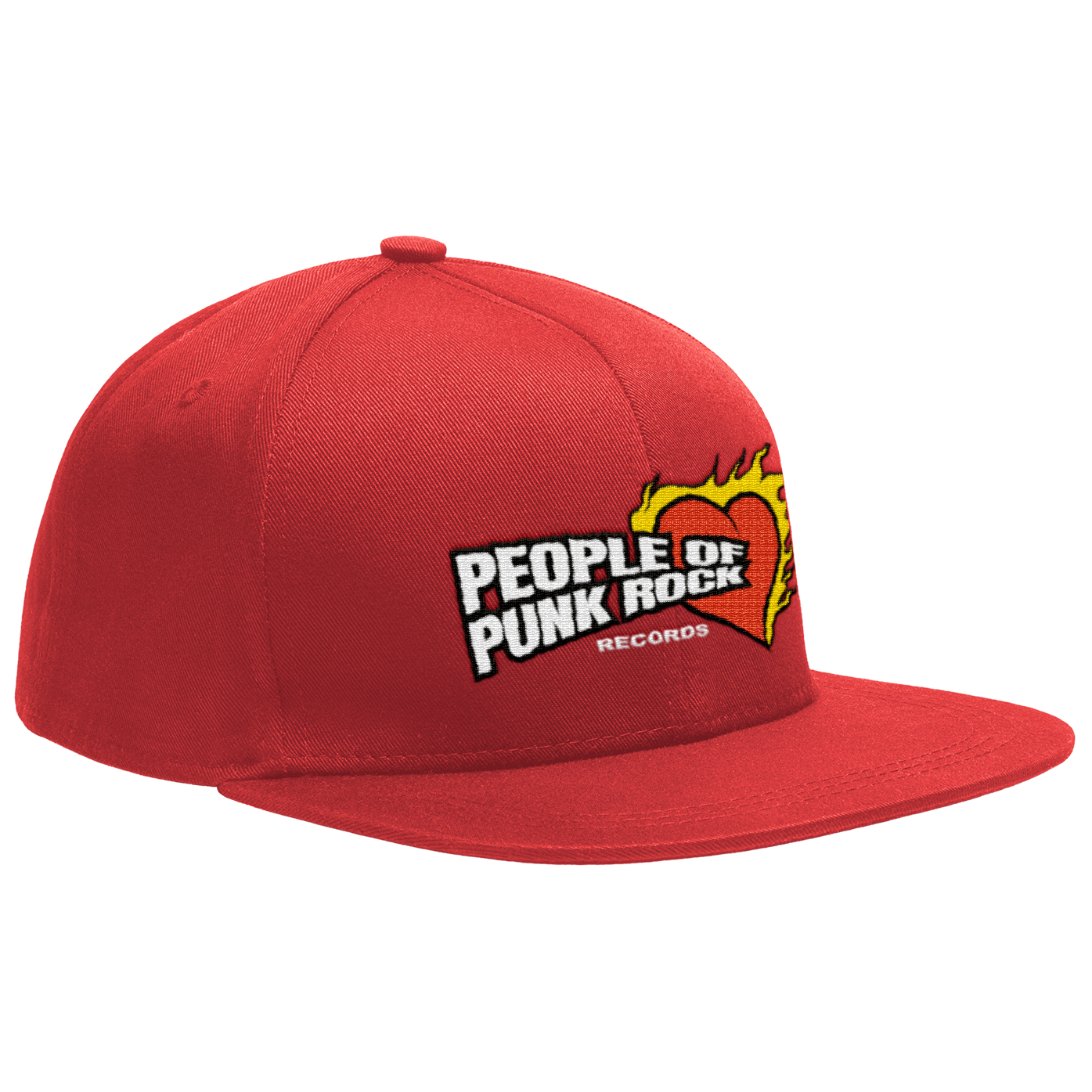 POPR Records - "Burning Heart Logo" (Red) (Snapback Cap)