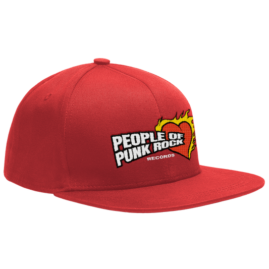POPR Records - "Burning Heart Logo" (Red) (Snapback Cap)