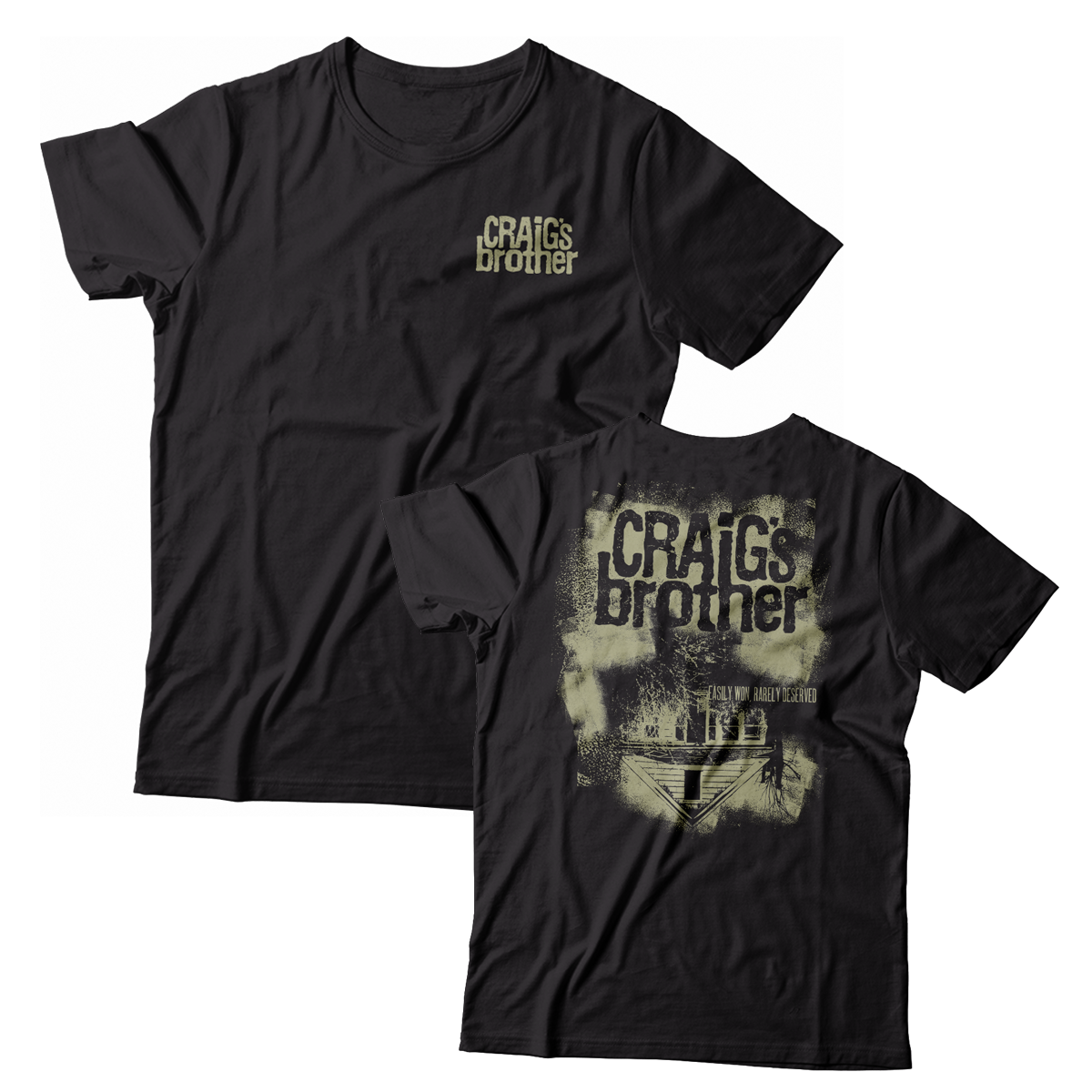 CRAIG'S BROTHER - "Easily Won, Rarely Deserved" (v2 / Black) (T-Shirt)