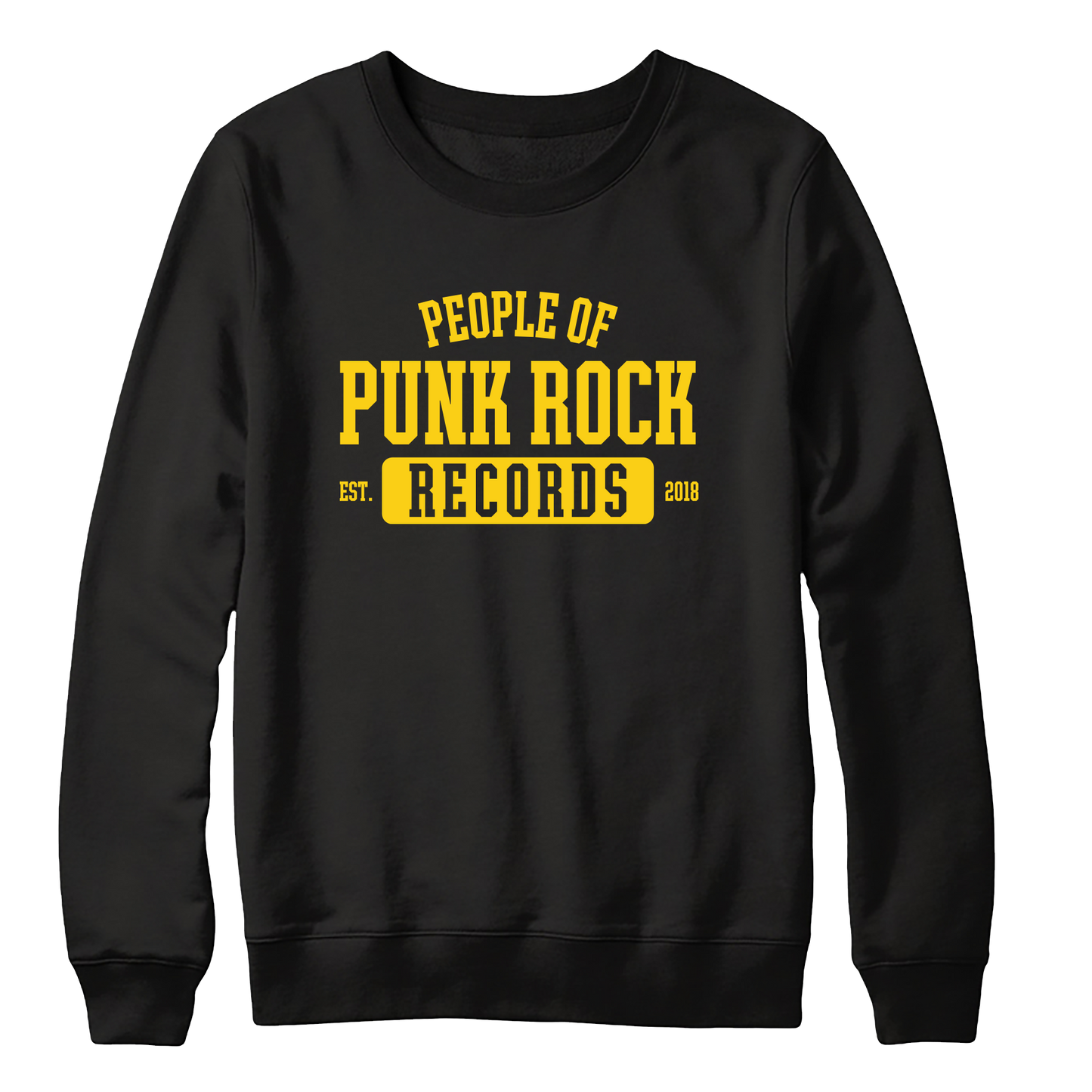 POPR Records - "College Logo" (Black) (Crewneck Sweatshirt)