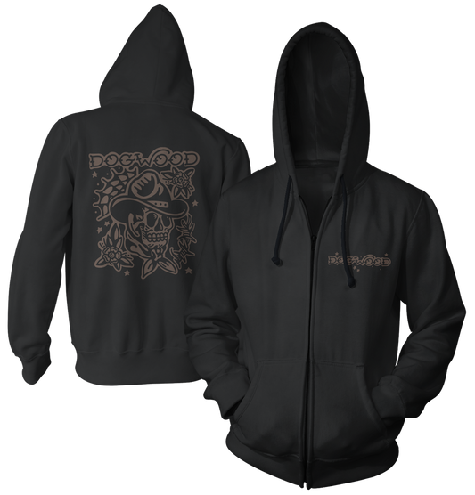 DOGWOOD - "Skull Cowboy" (Black) (Zip Hoodie)