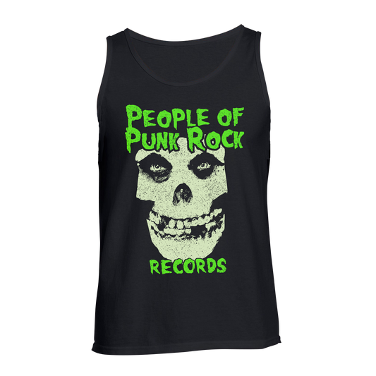 POPR Records - "Fiend Skull Logo / Glow-in-the-Dark" (Black) (Tank Top)