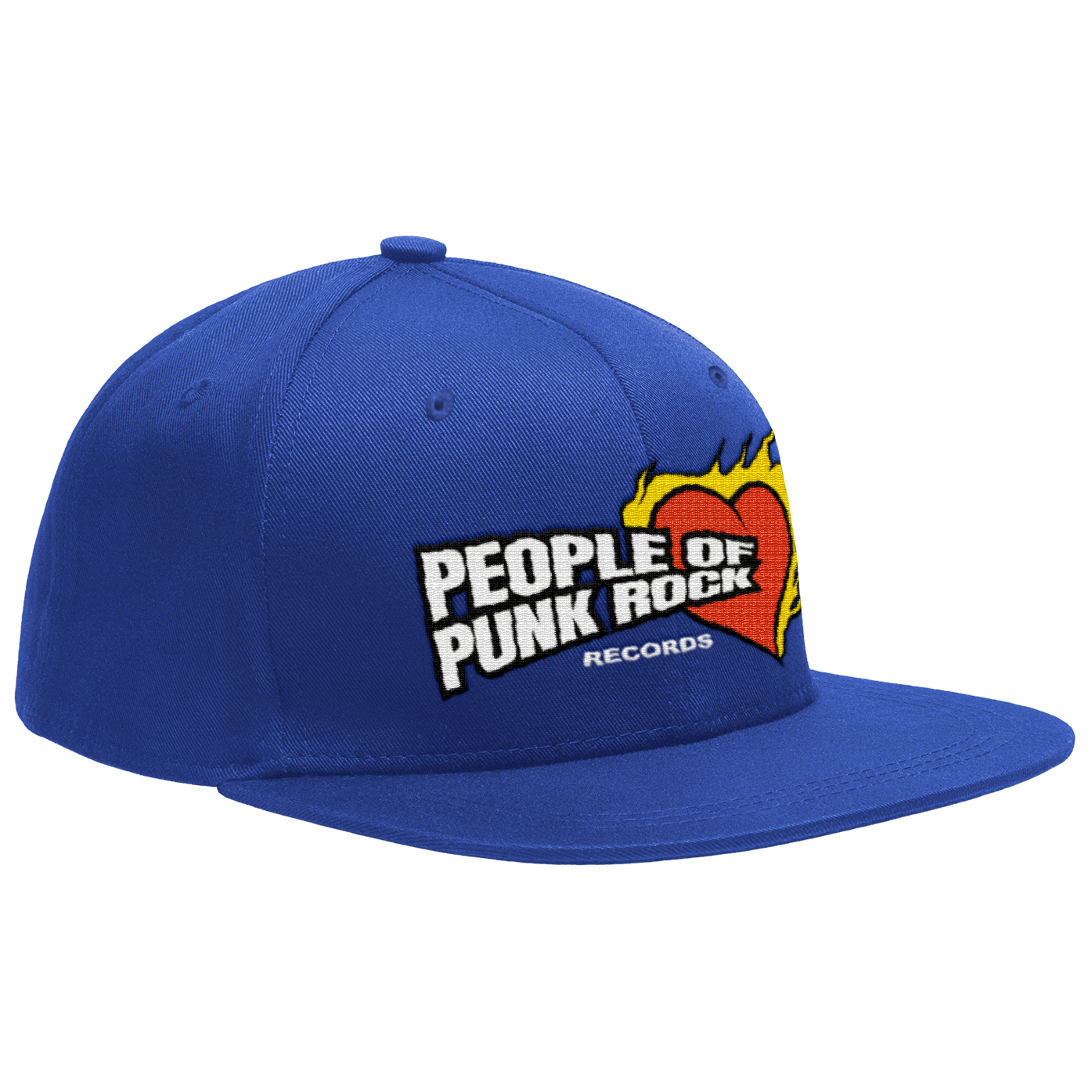 POPR Records - "Burning Heart Logo" (Royal Blue) (Snapback Cap)