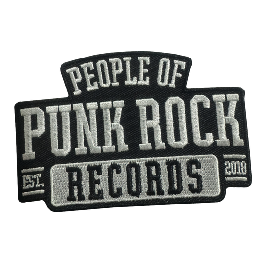 POPR Records - "College Logo" (White/Black) (Embroidered Patch)
