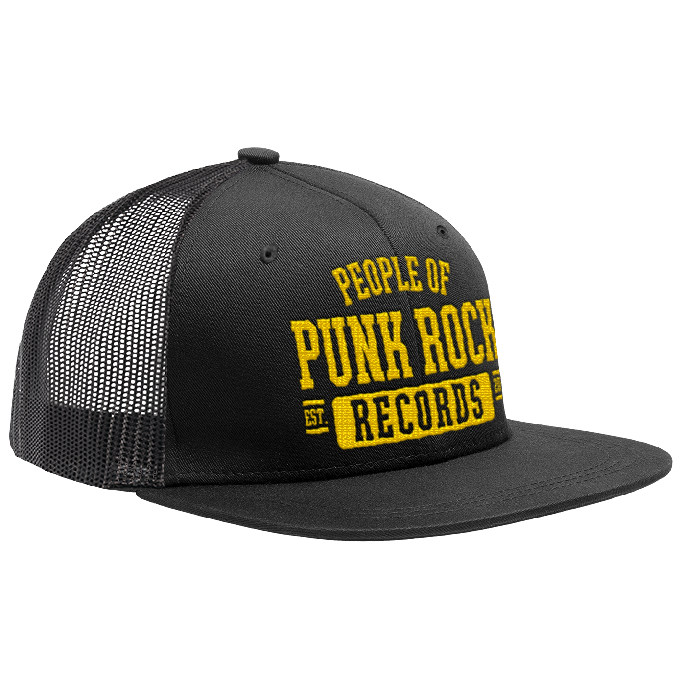 POPR Records - "College Logo" (Black) (Trucker Cap)