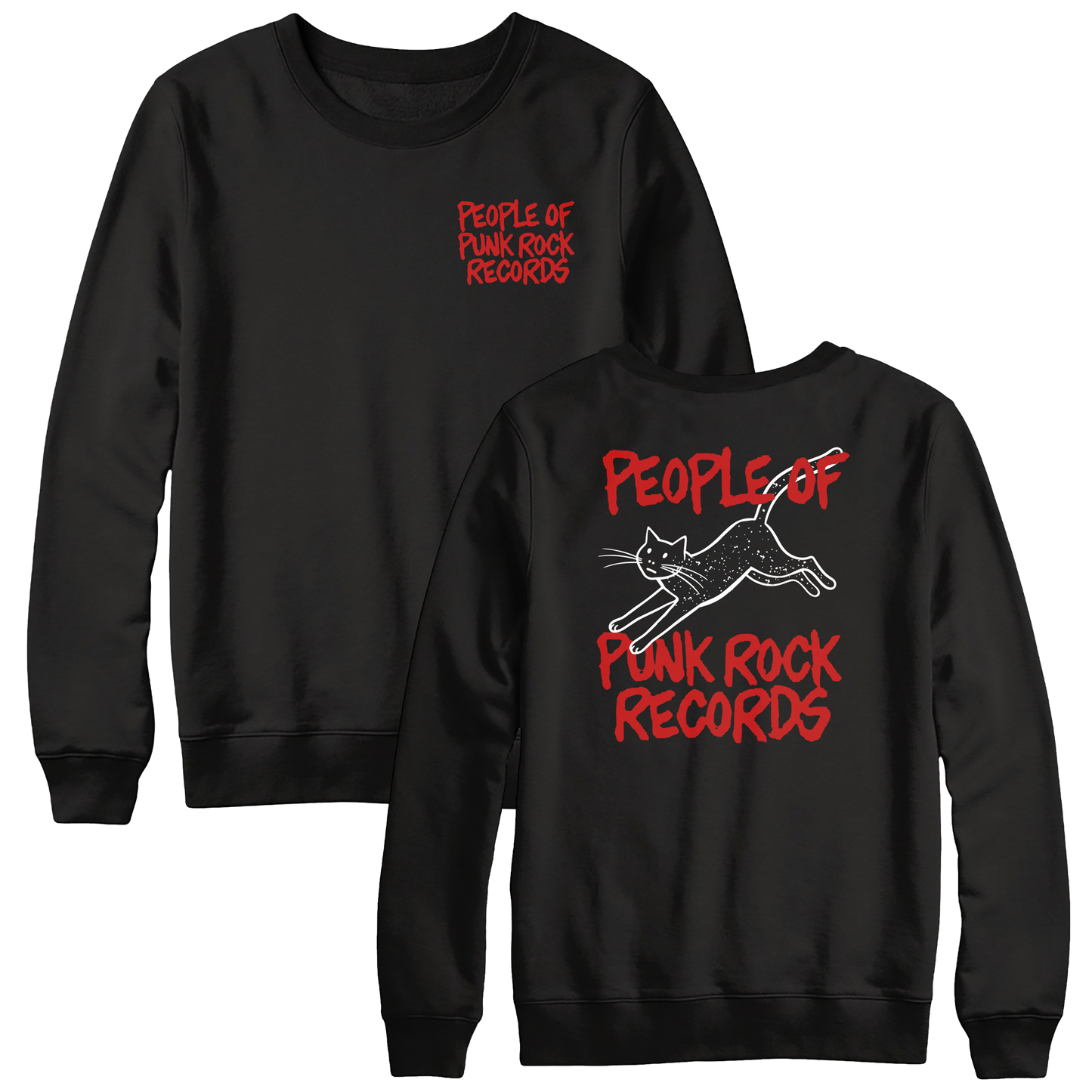 POPR Records - "Minor Threat Meow" (Black) (Crewneck Sweatshirt)