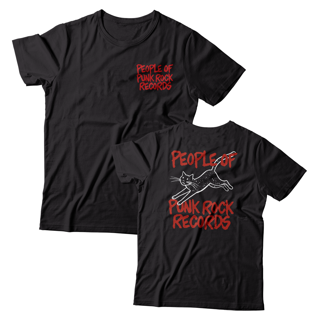 POPR Records - "Minor Threat Meow" (Front & Back) (Black) (T-Shirt)