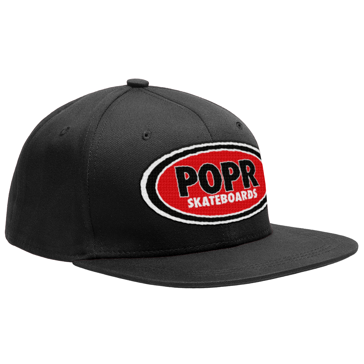 POPR Records - "Real Logo" (Black) (Snapback Cap)
