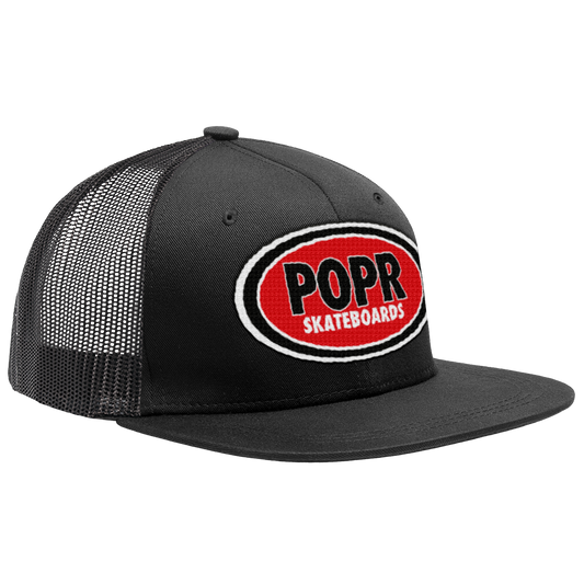 POPR Records - "Real Logo" (Black) (Trucker Cap)