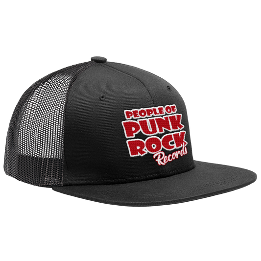POPR Records - "White/Red Logo" (Black) (Trucker Cap)