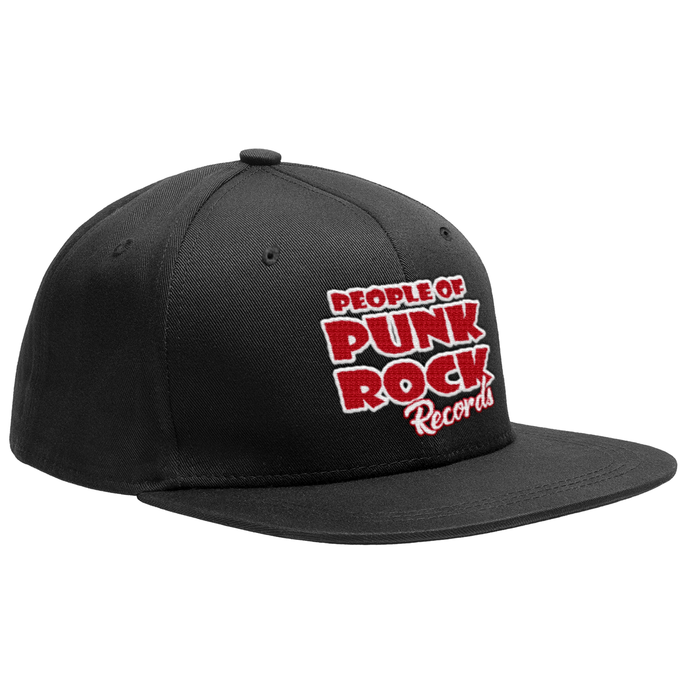 POPR Records - "White/Red Logo" (Black) (Snapback Cap)