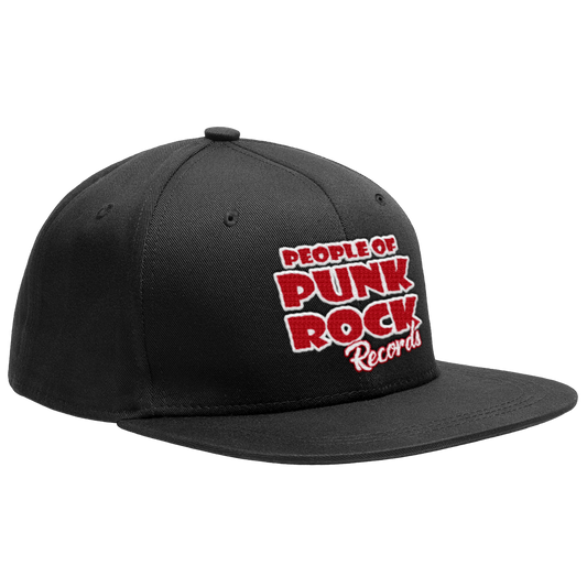 POPR Records - "White/Red Logo" (Black) (Snapback Cap)