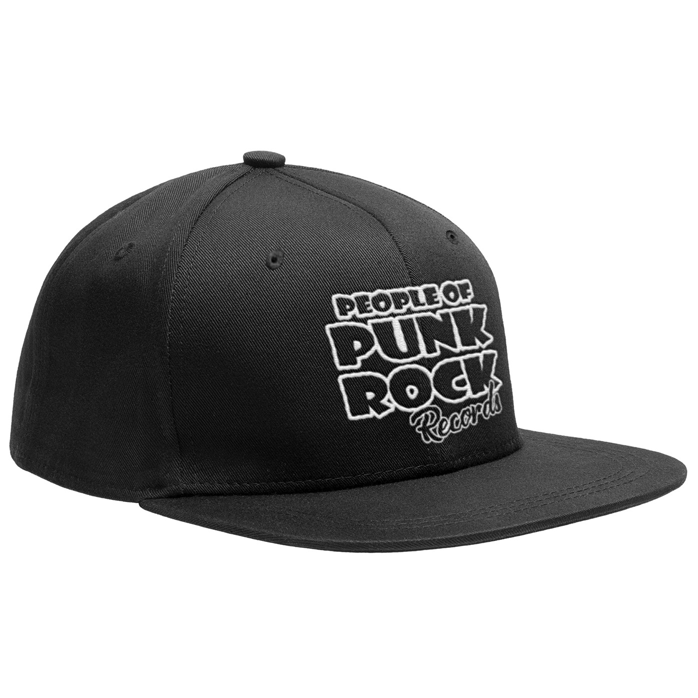 POPR Records - "White Logo" (Black) (Snapback Cap)