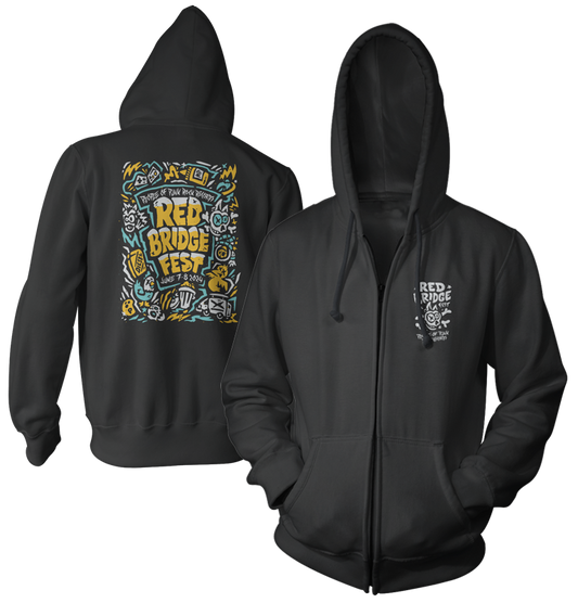 RED BRIDGE FEST "Dead Logo 2024" (Black) (Zip Hoodie)
