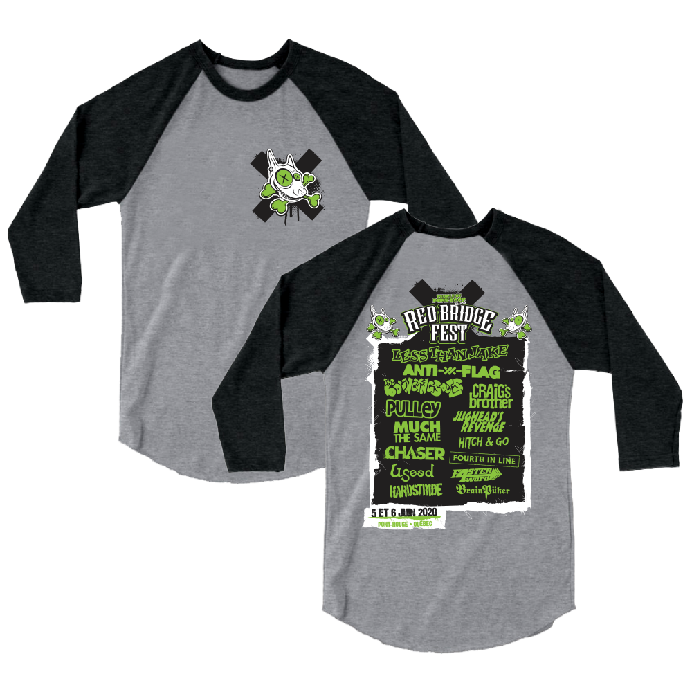 RED BRIDGE FEST - "2020 Skull & Poster" (Sport Grey/Black) (Raglan T-Shirt)