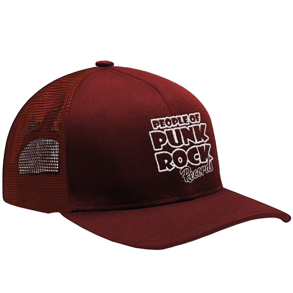 POPR Records - "Original Logo" (Cranberry Red) (Curved Visor - Snapback Cap)