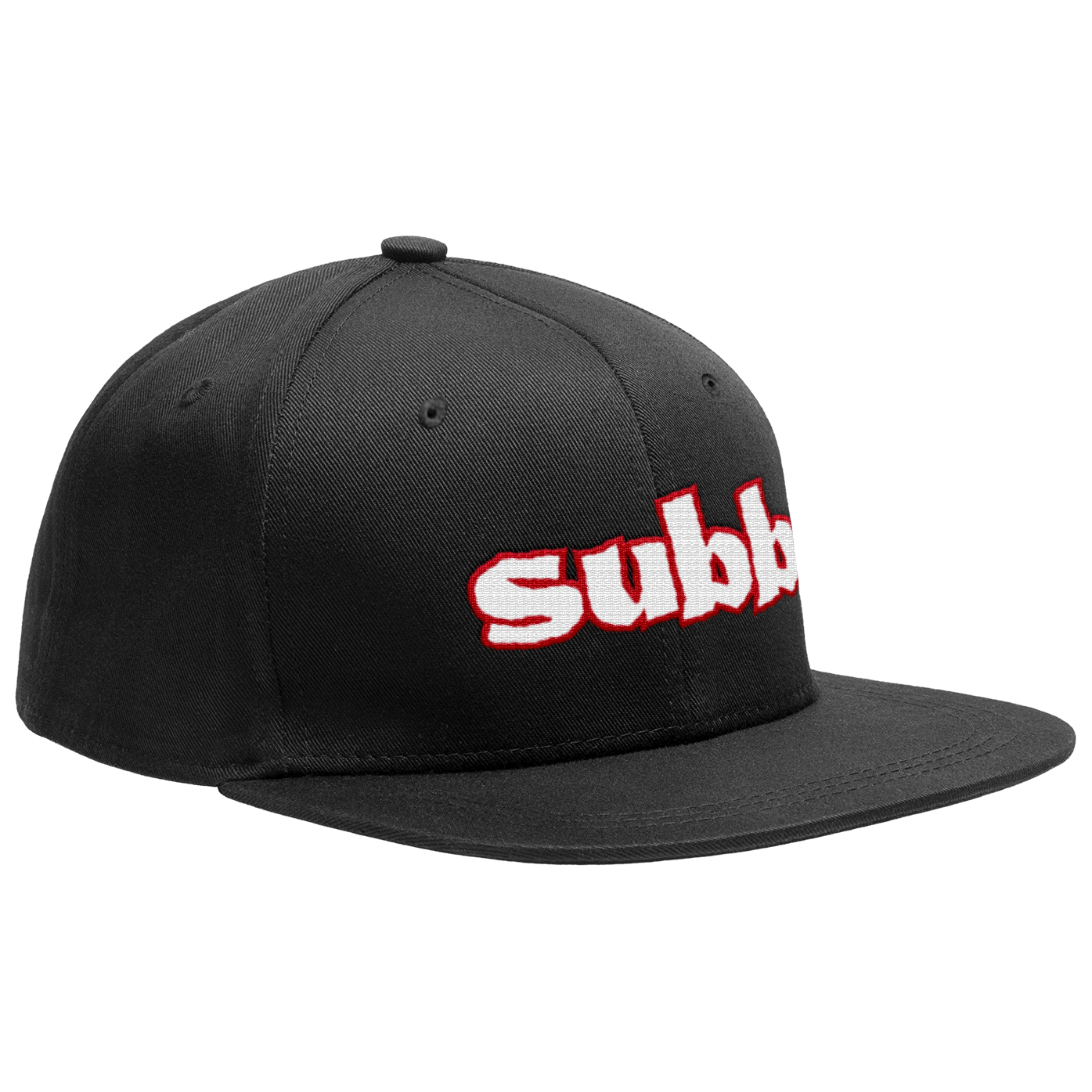 SUBB - "Classic Logo / White & Red" (Snapback Cap) (Black)