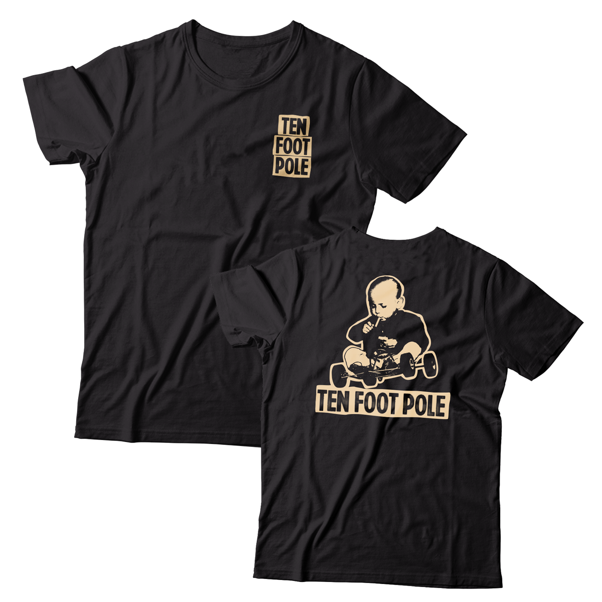 TEN FOOT POLE - "Rev" (Front & Back) (Black) (T-Shirt)