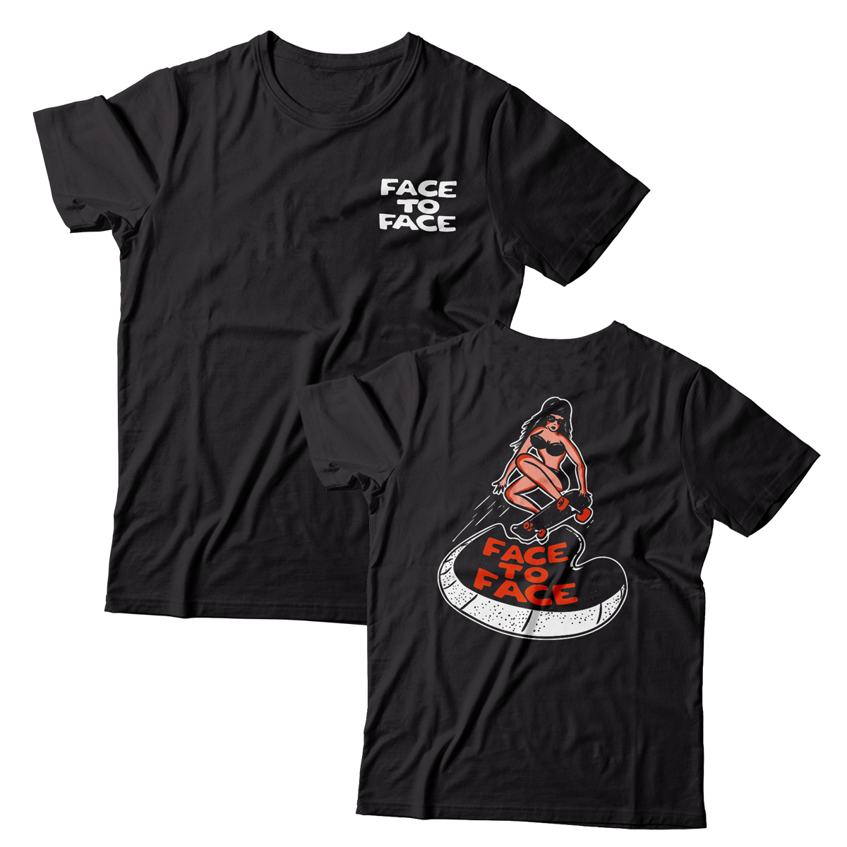 FACE TO FACE - "Skater Girl" (Front & Back) (Black) (T-Shirt)