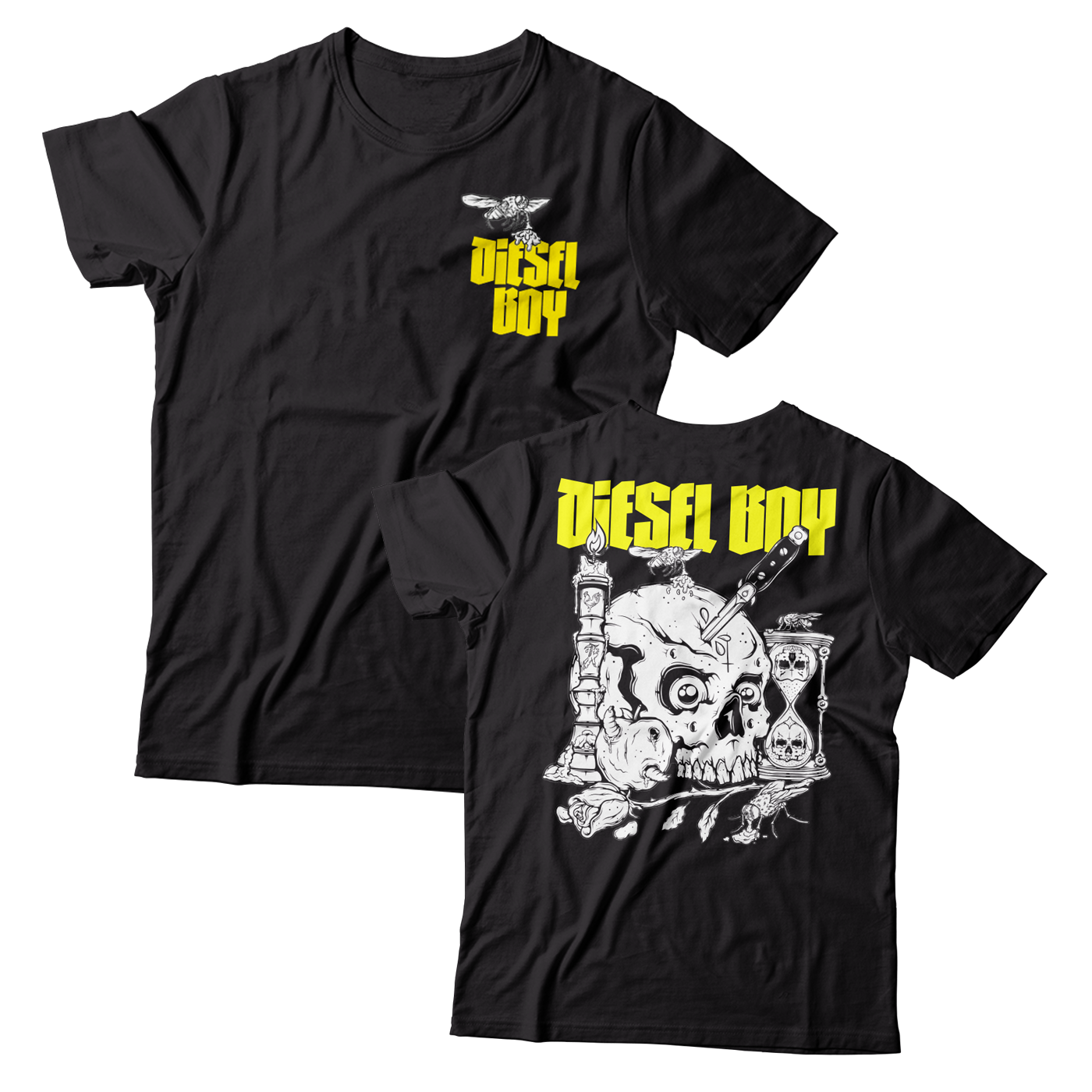DIESEL BOY - "Skull & Dagger" (Front & Back) (Black) (T-Shirt)