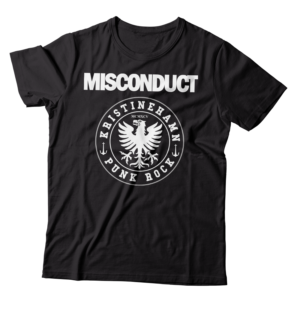 MISCONDUCT - "Eagle / Kristinehamn Punk Rock" (Black) (T-Shirt)