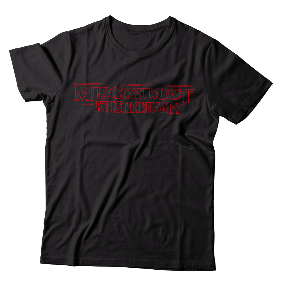 MISCONDUCT - "Stranger Things Logo" (Black) (T-Shirt)