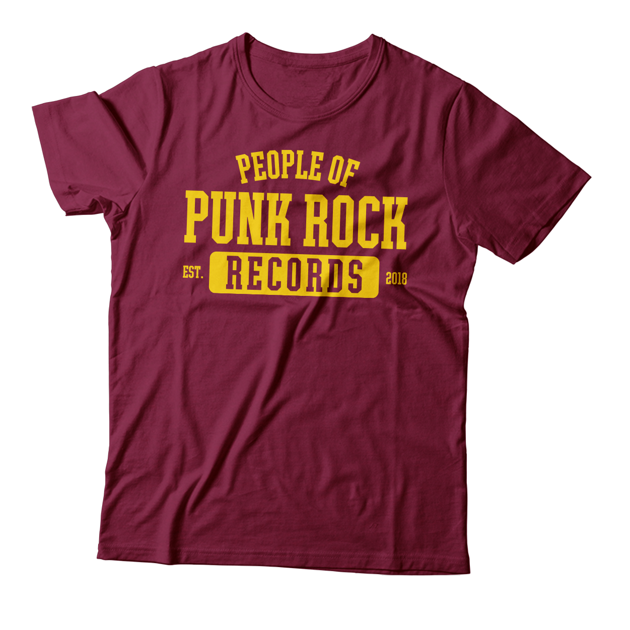 POPR Records - "College Logo" (Maroon) (T-Shirt)