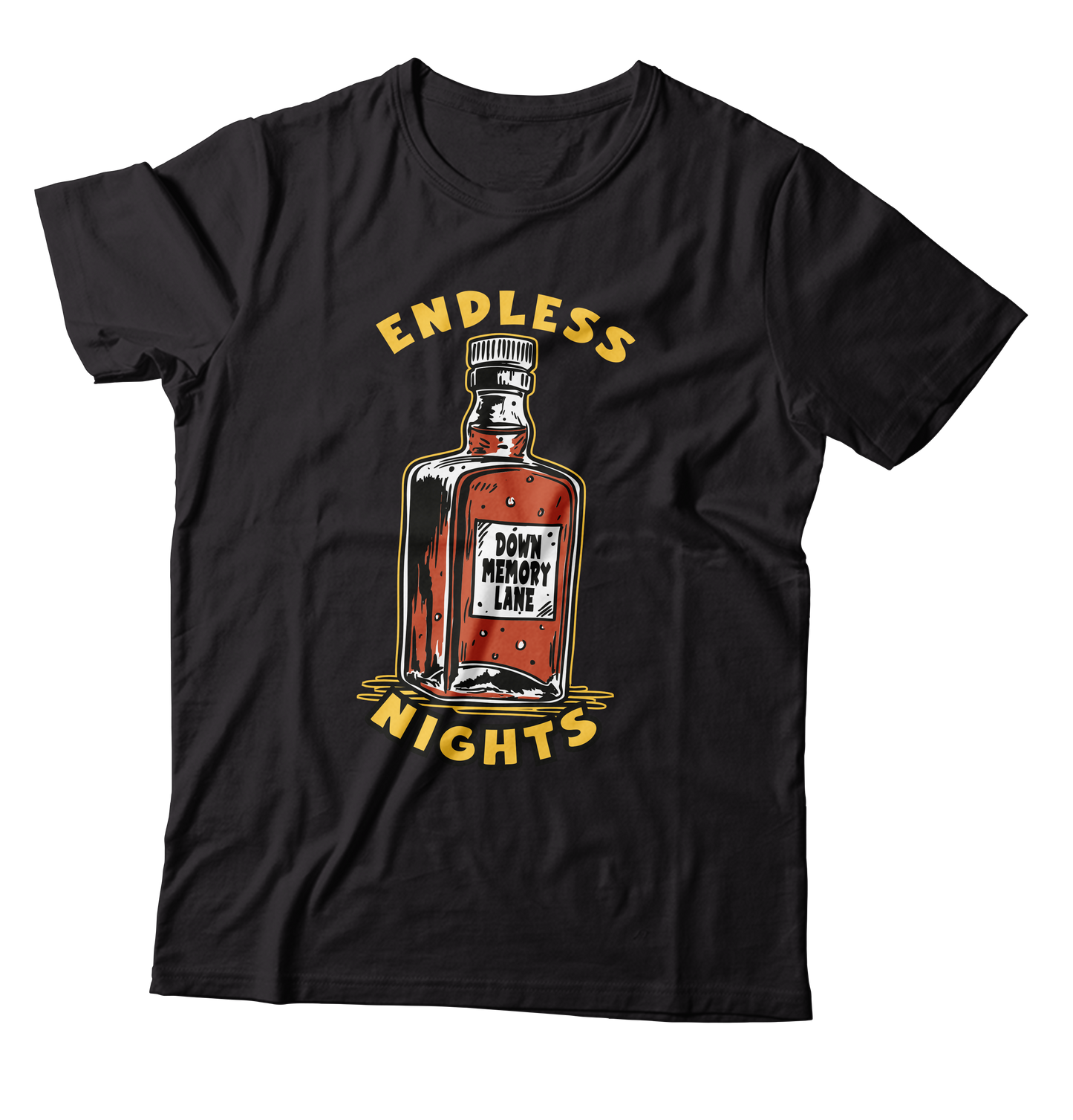 DOWN MEMORY LANE - "Endless Nights" (Front Only) (Black) (T-Shirt)