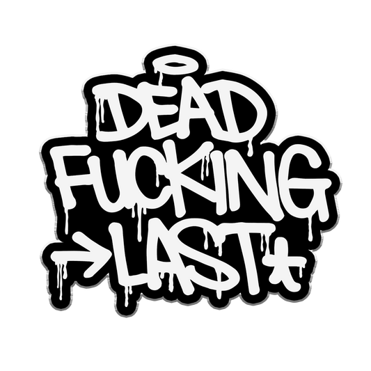 DFL - "Dead Fucking Last" (White on Black) (Enamel Lapel Pin)