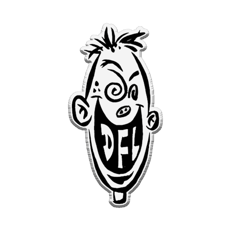 DFL - "Knucklehead" (Black on White) (Enamel Lapel Pin)