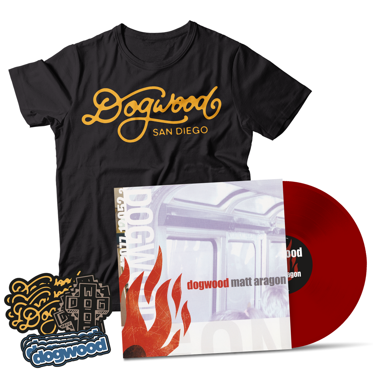 DOGWOOD - "Matt Aragon" (Apple Red LP + T-Shirt +Stickers Bundle)