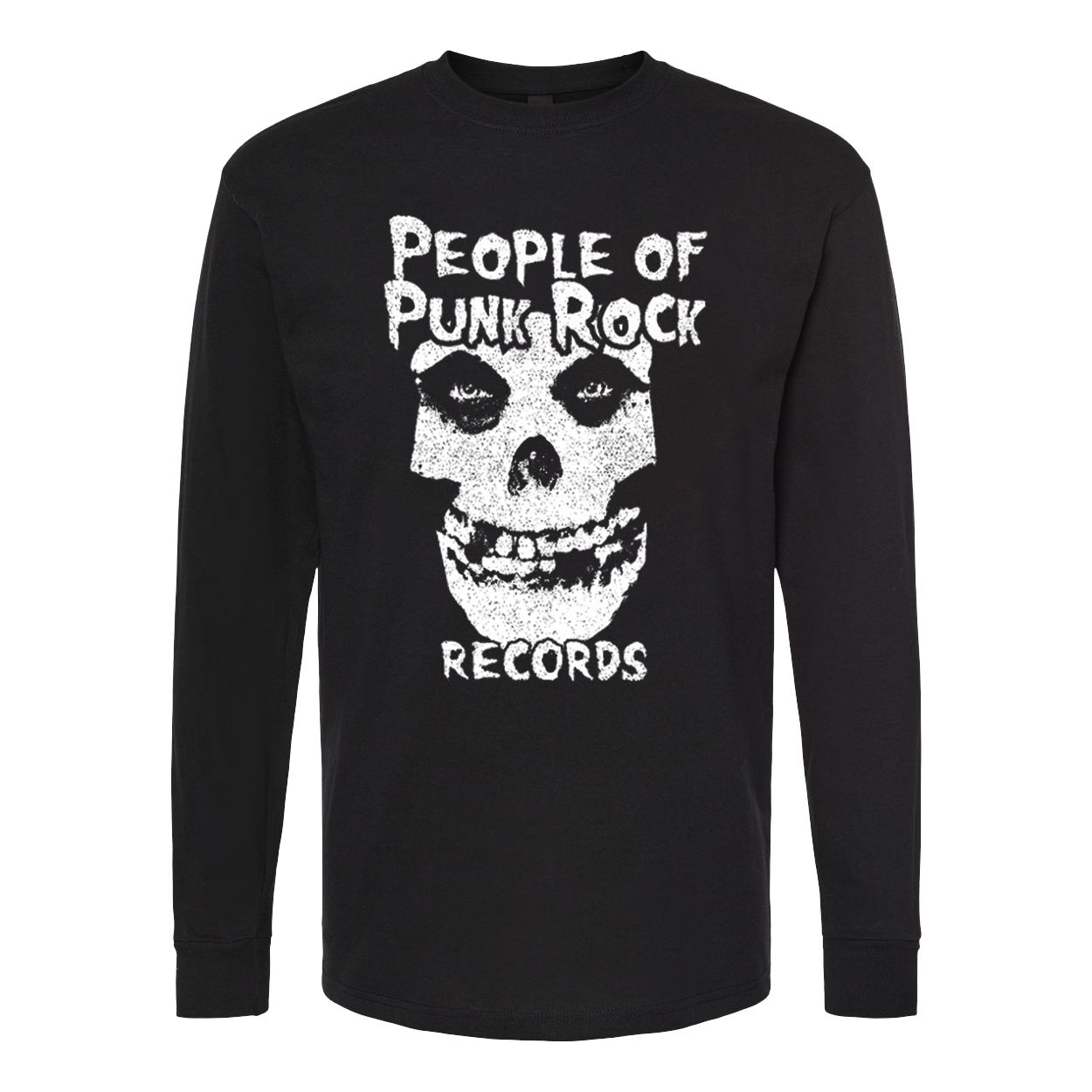 POPR Records - "Fiend Skull Logo" (Black) (Long Sleeve T-Shirt)