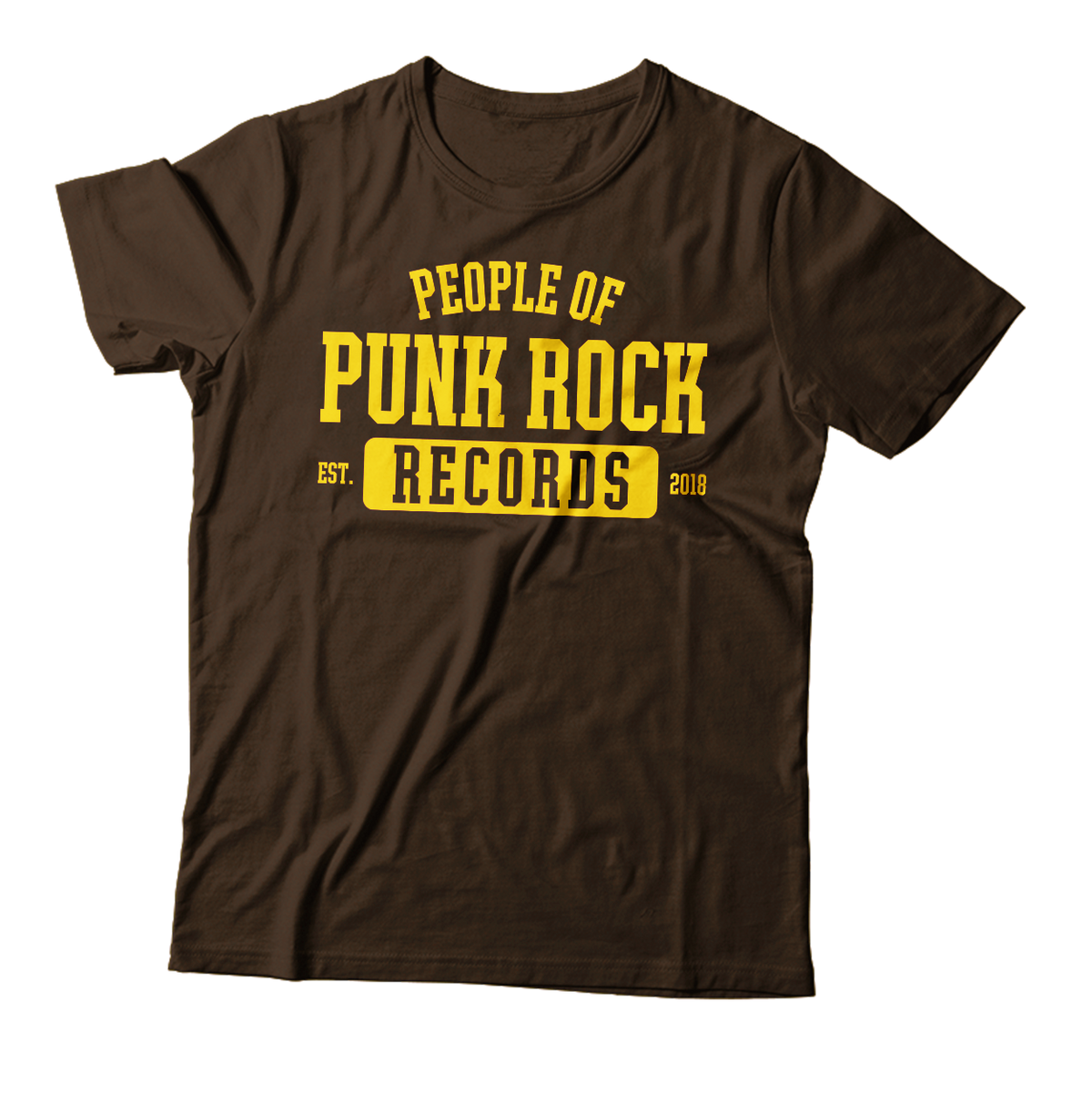 POPR Records - "College Logo" (Yellow/Dark Chocolate) (T-Shirt)