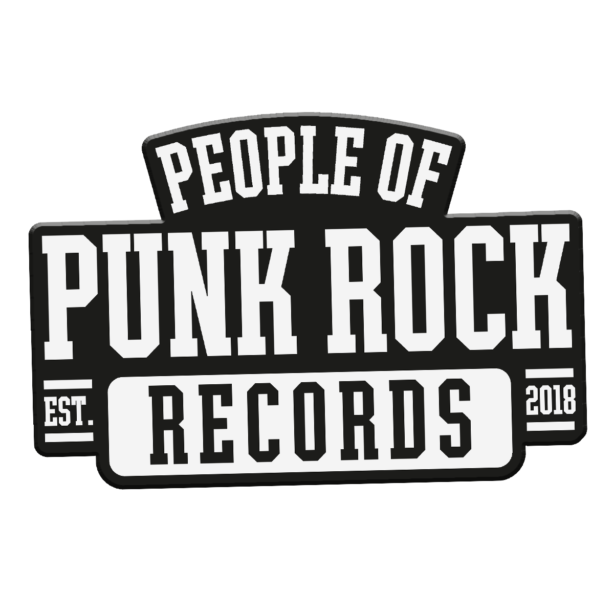 POPR Records - "College Logo" (White & Black) (Enamel Lapel Pin)