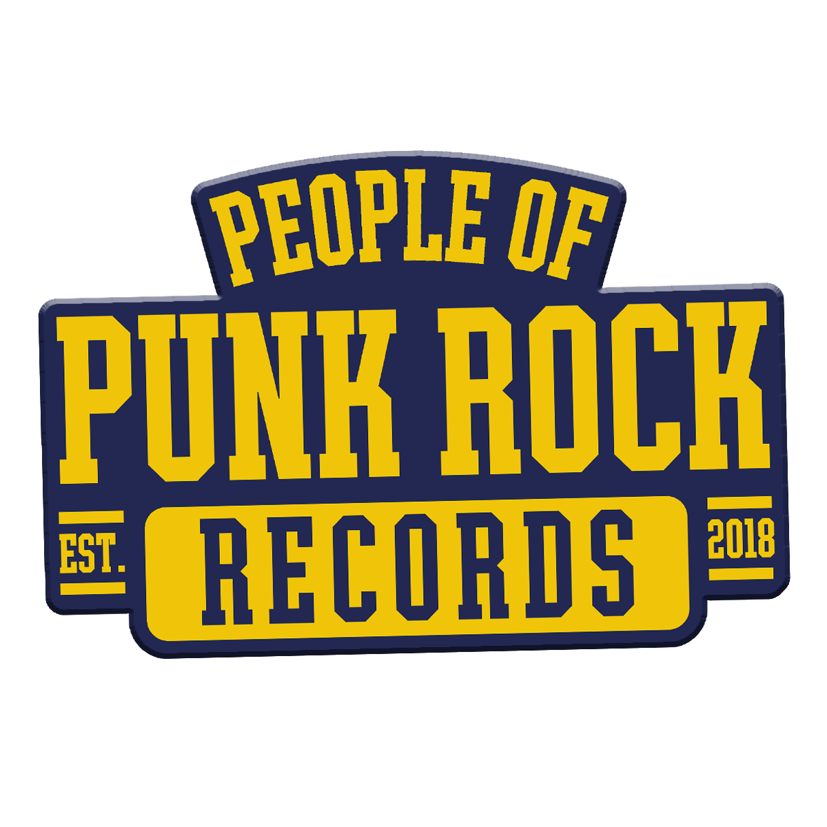 POPR Records - "College Logo" (Yellow & Navy) (Enamel Lapel Pin)