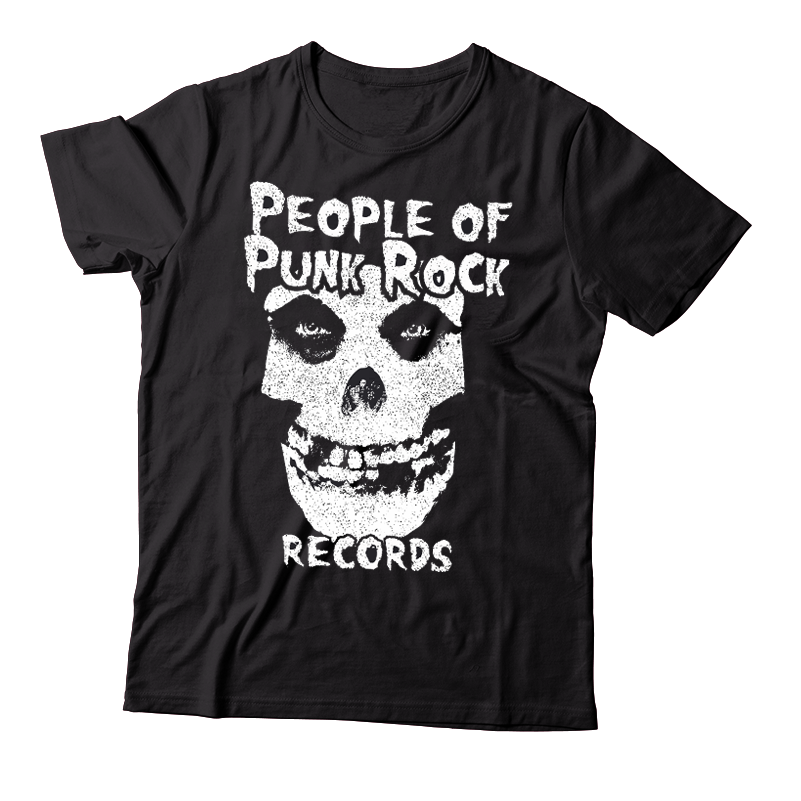 POPR Records - "Fiend Skull Logo" (Black) (T-Shirt)