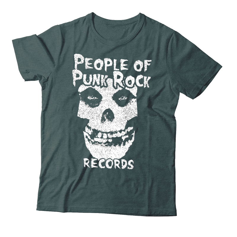 POPR Records - "Fiend Skull Logo" (Spruce) (T-Shirt)