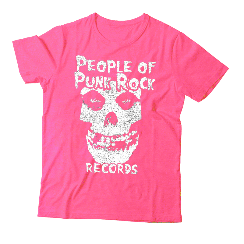 POPR Records - "Fiend Skull Logo" (Neon Pink) (T-Shirt)
