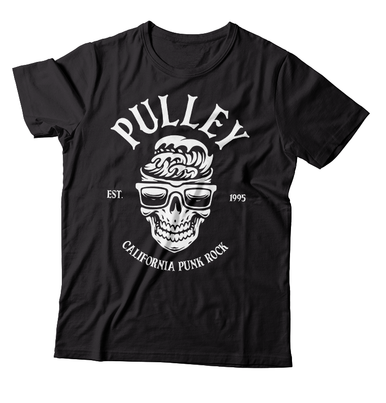PULLEY - "California" (Black) (T-Shirt)