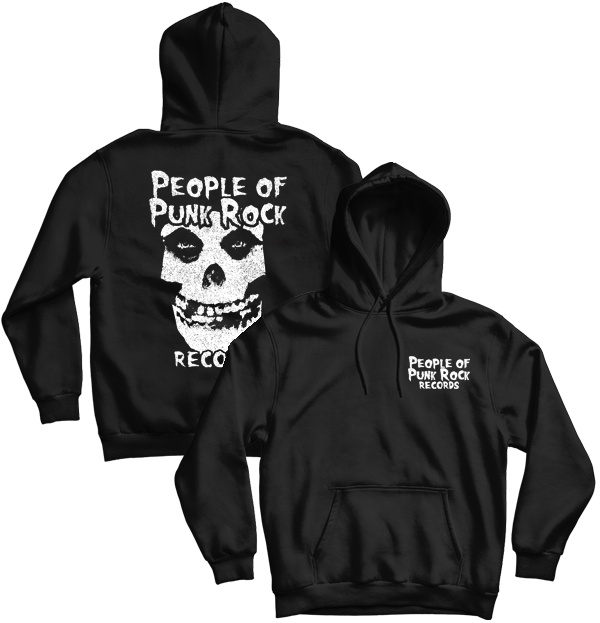 POPR Records - "Fiend Skull Logo" (Black) (Pullover Hoodie)