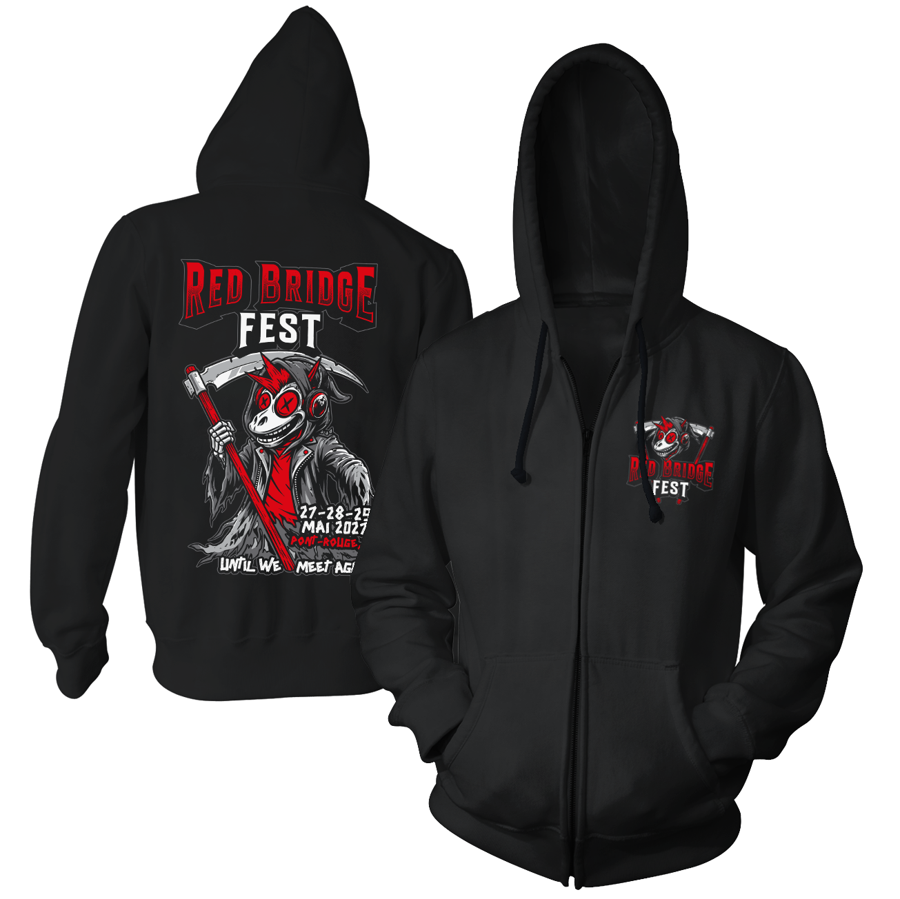 RED BRIDGE FEST - "2027 / Until We Meet Again..." (Black) (Zip Hoodie)