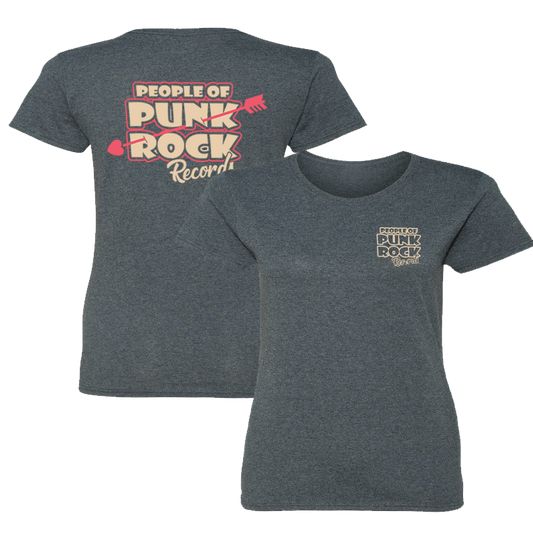 POPR Records - "Heart & Arrow Logo" (Dark Heather) (Woman T-Shirt)