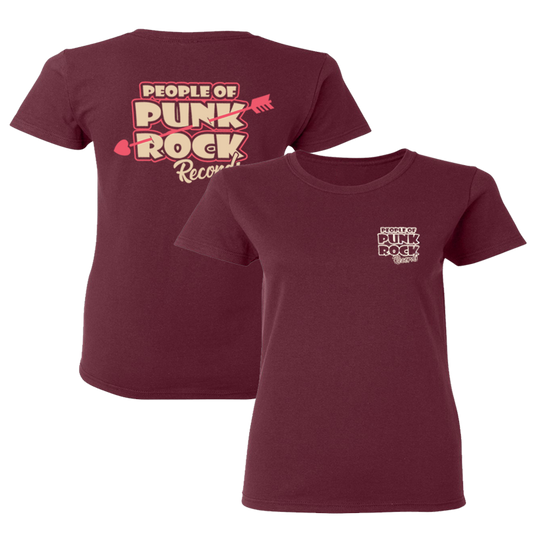 POPR Records - "Heart & Arrow Logo" (Maroon) (Woman T-Shirt)