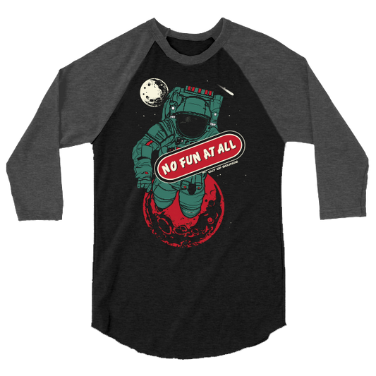NO FUN AT ALL - "Out Of Bounds" (Black/Heather Grey) (Raglan T-Shirt)