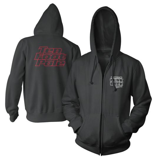 TEN FOOT POLE "Stranger w/ POPR Logo" (Black) (Zip Hoodie)
