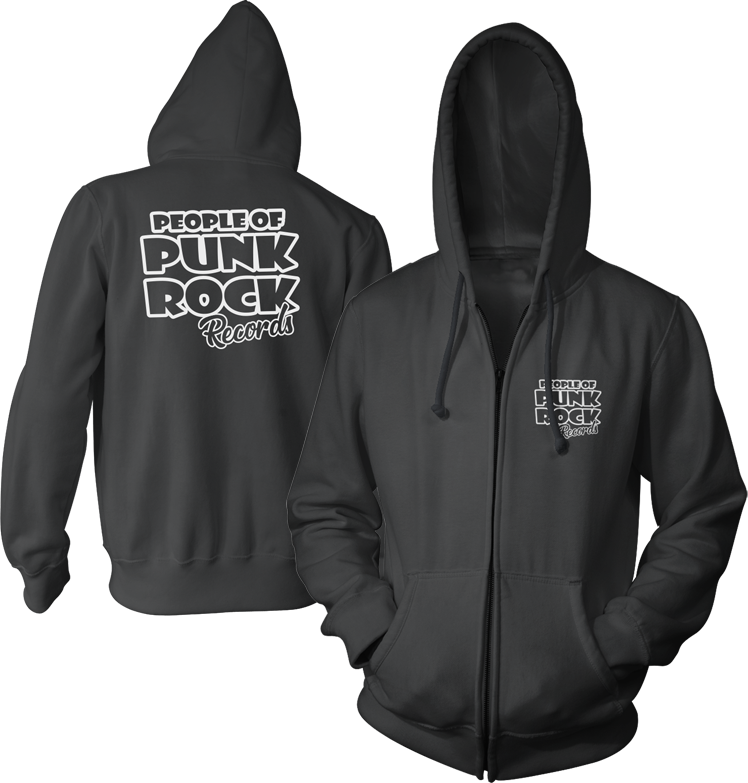 POPR Records "Logo" (Black) (Zip Hoodie)
